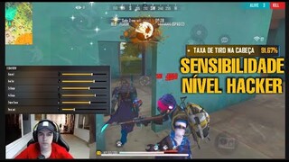 MINHA SENSIBILIDADE SECRETA 🕵️‍♂️ NÍVEL HACKER - FREE FIRE HIGHLIGHTS