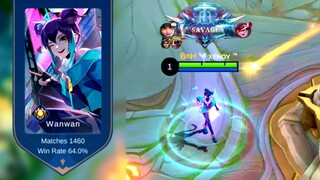 WANWAN M WORLD NEW SKIN SAVAGE ON FIRST GAME 😍🔥 - MOBILE LEGENDS (MLBB)