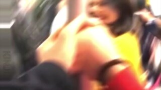 Holding hands on train prank