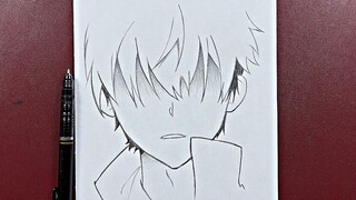 Easy sketch | how to draw anime boy with easy steps