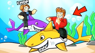 ROBLOX CHOP AND FROSTY RIDE SHARKS UNDERWATER