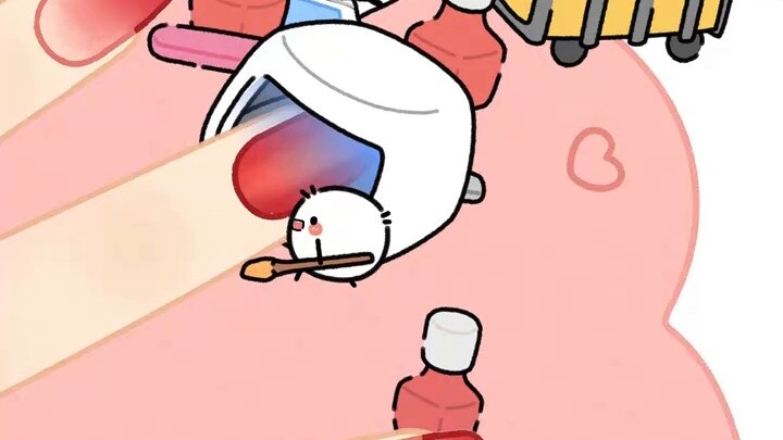 Come into the nail salon and let the little creatures do your nails for you. Happy New Year~ [Good m
