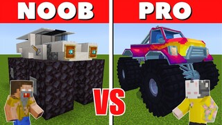 NOOB vs PRO: MONSTER TRUCK BUILD BATTLE sa Minecraft PE!