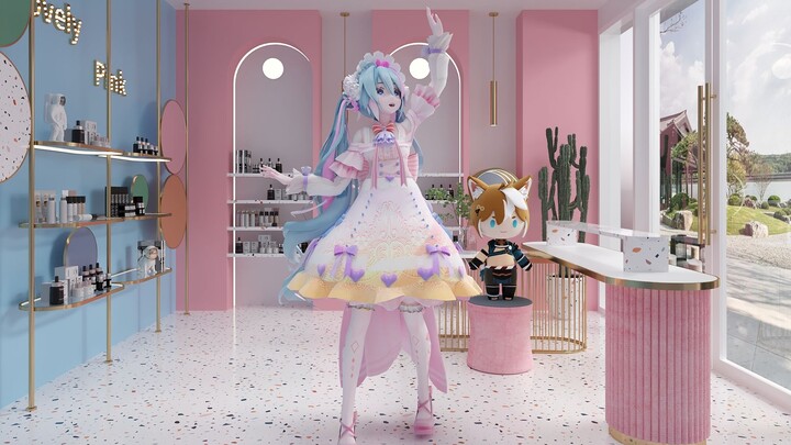 [Hatsune Miku MMD] Bìa sữa Pink Fu Yun Duo hàng ngày