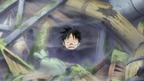 Luffy always gets himself stuck in weird places!