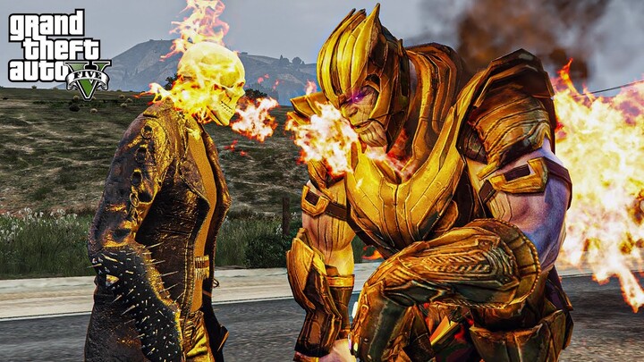 GTA 5 - Ghost Rider VS Thanos | Hell Demon VS Mad Titan
