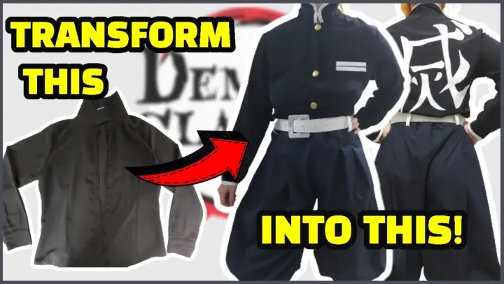How to make Demon Slayer Uniform using your own clothes (EASY) | Kimetsu no Yaiba Cosplay | 鬼滅の刃
