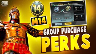 GROUP PURCHASE PERKS | ROYAL PASS M14 | GROUP PURCHASE PERK NEW EVENT PUBG MOBILE