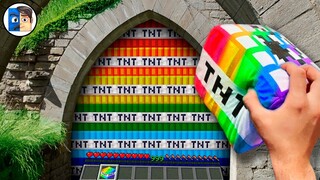 Minecraft in Real Life POV - RAINBOW TNT WALL in Realistic Minecraft 創世神第一人稱真人版