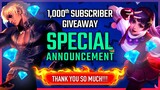 Special Announcement! Please Watch this! Diamond Giveaway Mobile Legends