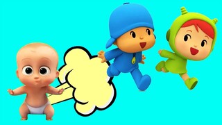 Pocoyo & Nina & Baby Boss - FART - RUN - Sound Variations in 37 Seconds - Desert Walk