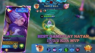 The Best Gameplay Natan, 17/3/2 KDA MVP 🤔🤔 | Best Build and Emblem Natan