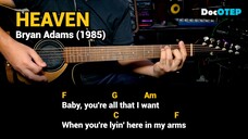 Heaven - Bryan Adams (1984) Easy Guitar Chords Tutorial with Lyrics