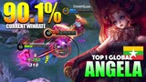 Angela 90.1% Current WinRate! Amazing Support | Top 1 Global Angela Gameplay By Happpppy Girl ~ MLBB