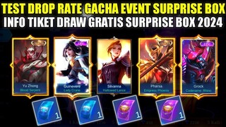 TEST DROP RATE GACHA EVENT SURPRISE BOX MOBILE LEGENDS 2024! TRICK GACHA EVENT SURPRISE BOX ML