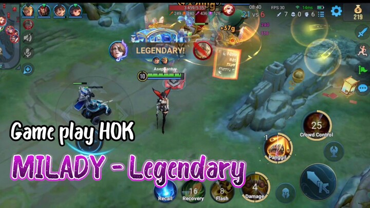 Gameplay hero Mage Milady - legendary || Honor Of King 2025