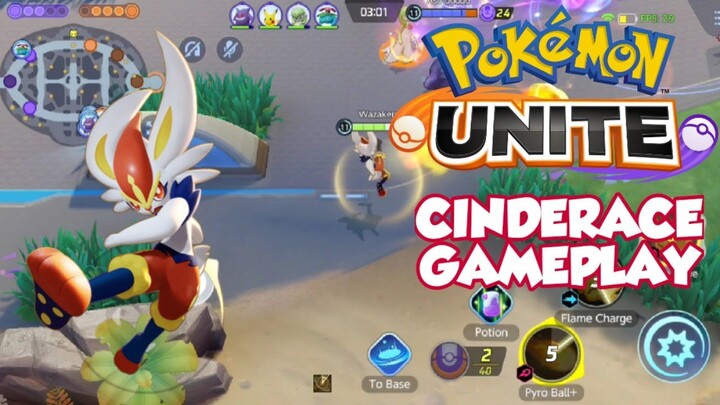 CINDERACE GAMEPLAY - Wazakero Gaming | Pokemon Unite
