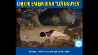 CHỊ CHỊ EM EM BỊ DÍNH LỜI NGUYỀN #funny