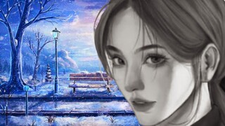 Beautiful Lady "Black And White Drawing"