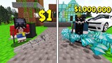 ถ้าเกิดว่า!! บ้านคนรวย $1,000,000 เหรียญ VS บ้านคนจน $1 เหรียญ - (Minecraft คนรวย vs คนจน)