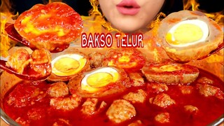 ASMR BAKSO TELUR KUAH SAMBAL DAN SAUS CABE SEPEDAS LAVA MERAPI 🔥| ASMR MUKBANG INDONESIA