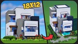 Cara Membuat Rumah Modern Simple & Minimalis [ 18X12 ] ! || Minecraft Modern Pt.95