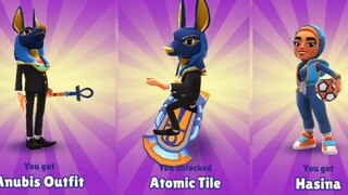ปลดล็อก Hasina ชุด Frank Anubis และ Atomic Tile Board Subway Surfers ไคโร