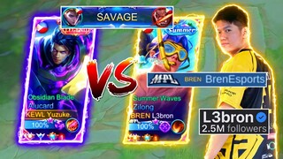 Yuzuke Meets Bren L3bron in Rank | He Underestimate My Alucard! | Savage Gameplay (L3bron Shocked!😱)