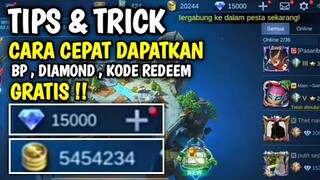 KODE RAHASIA!!! | CARA CEPAT DAPATKAN KODE REDEEM, DIAMOND, BP, & SKIN GRATIS MOBILE LEGEND