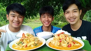 กุ้งผัดผงกะหรี่ กินกับข้าวสวยร้อนๆ อร่อยมากๆ