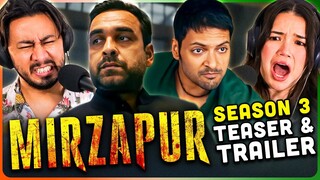 MIRZAPUR SEASON 3 TEASER & TRAILER Reaction! | Pankaj Tripathi | Ali Fazal | Shweta Tripathi