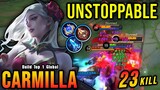 23 Kills!! Unstoppable Carmilla Build (100% IMMORTAL) - Build Top 1 Global Carmilla ~ MLBB