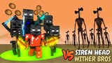 WITHER STRONG BROTHERHOOD VS SIREN HEAD - MONSTER SCHOOL EPIC - MINECRAFT ANIMATION