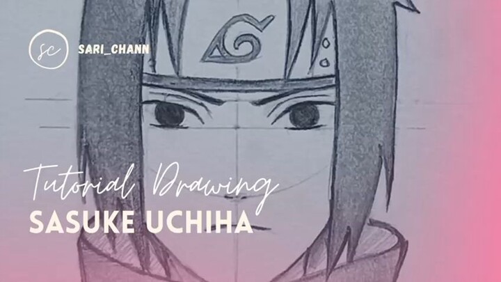 Belajar menggambar karakter anime Sasuke Uchiha