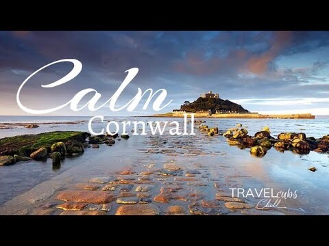 FLYING OVER ENGLAND: Cornwall Coast (4K) Aerial/Drone Film + Calming Meditation Music for Relaxation