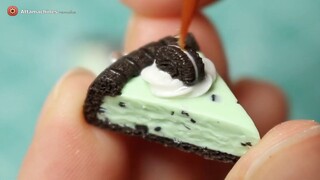 Polymer clay mint chocolate chip pie