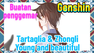 [Genshin, Buatan penggemar] Tartaglia & Zhongli Young and beautiful