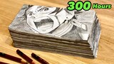 パラパラ漫画【300時間】全集中して作ってみた Flipbook DemonSlayer Tanjiro & Nezuko Vs Rui 鬼滅の刃