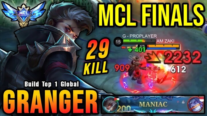 29 Kills + MANIAC!! MCL Finals Granger Insane One Shot DMG Build - Build Top 1 Global Granger ~ MLBB
