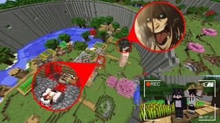 ถ้าเกิด!! บินโดรนสูง เจอไททันกินคน ที่หมู่บ้านในกำแพง - (Minecraft บินโดรน)