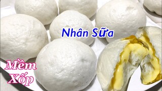 BÁNH BAO- Cách làm bánh bao ngọt nhân trứng sữa béo thơm với lớp vỏ bột xốp mềm nở bông