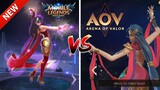 MOBILE LEGENDS: BANG BANG VS ARENA OF VALOR: LINK START | HEROES COMPARISON SIDE BY SIDE 2019