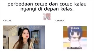 perbedaan cewe dan cowo kalau nyanyi!