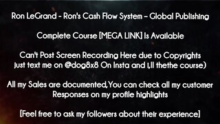 Ron LeGrand course  - Ron's Cash Flow System – Global Publishing download