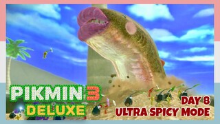 Sandbelching Meerslug Swallows My Pikmin 😠 - Day 8 (Ultra Spicy Mode, No Commentary) Pikmin 3 Deluxe