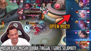 REAKSI TIM OPEN MIC MELIHAT FANNY DARAT MASUK BASE MUSUH DARAH TINGGAL 1 GARIS SELAMAT!!