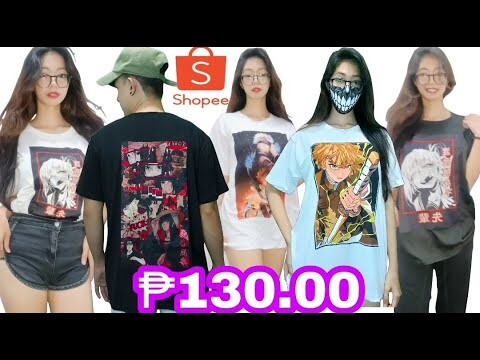 SHOPEE HAUL OVERSIZED SHIRT PRINTED / GRAPHIC SHIRT / ANIME PRINTED SHIRT /TRY ON