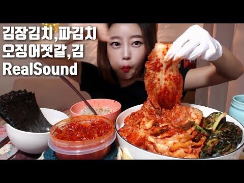 도너츠(도넛) 먹고 느끼해서 급 찍은 김치 파김치 오징어젓갈 리얼사운드먹방 realsound mukbang Kimchi キムチ 泡菜 الكيمتشي  eatingsound asmr