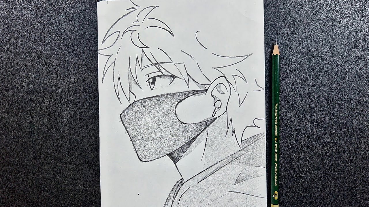 Easy anime drawing  how to draw anime boy wearing a mask - BiliBili