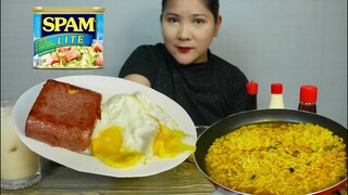 BREAKFAST STYLE: SPAM + EGG + KOREAN NOODLES MUKBANG | MUKBANG PH | BIOCO FOOD TRIP